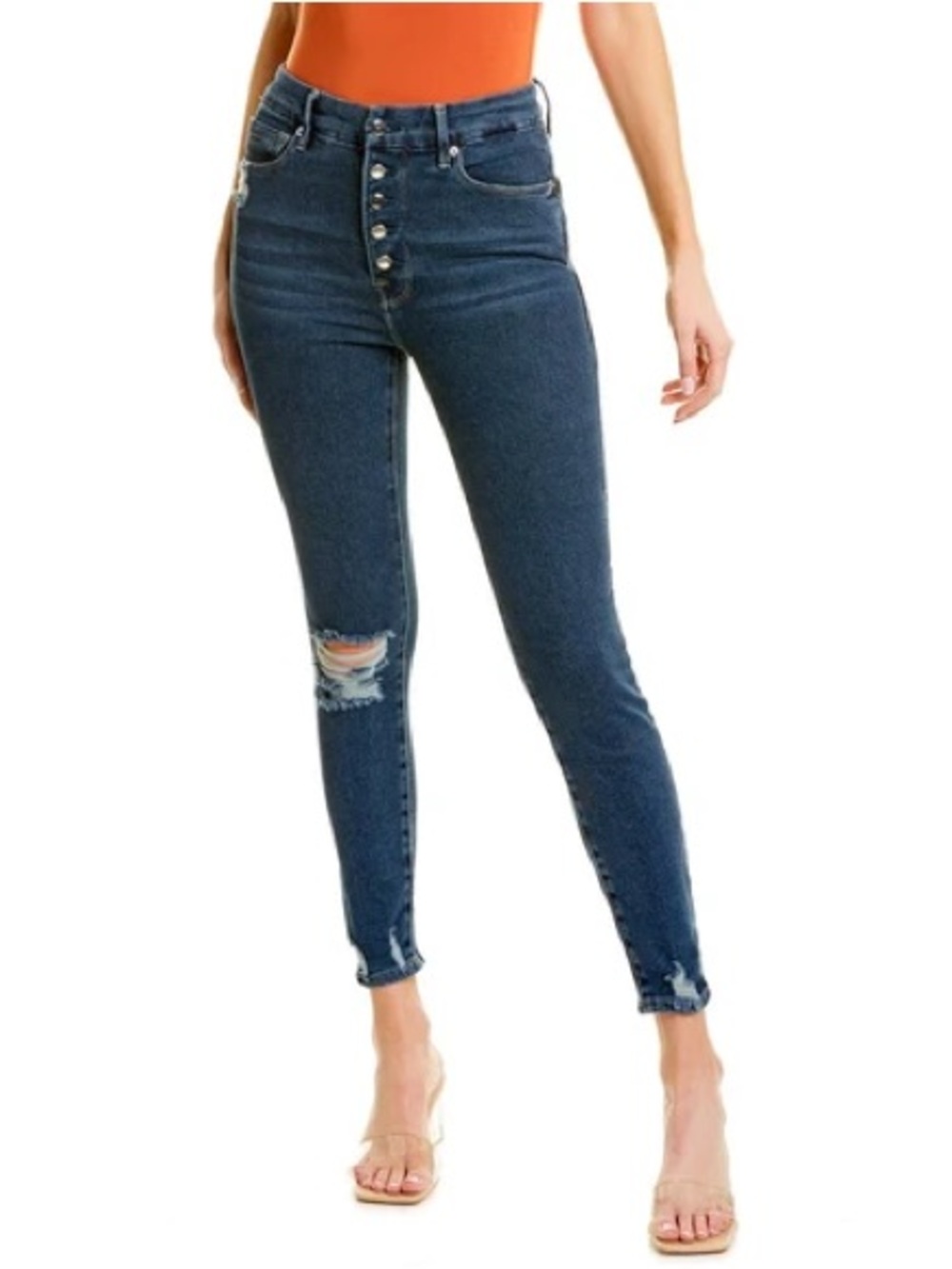Good American Good Waist Cropped Skinny Jeans Size 2/26